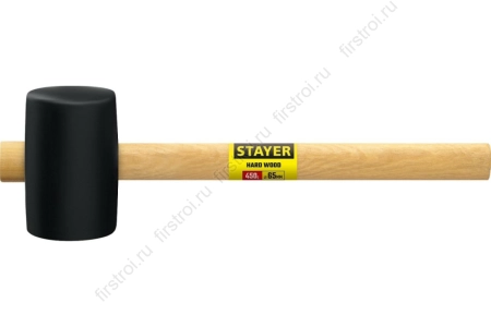 Киянка STAYER резиновая черная с деревянной ручкой 680г (20505-75) фото в интернет-магазине Мегастроймаркет