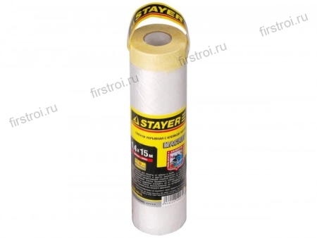 Пленка STAYER PROFESSIONAL защитная с клейкой лентой МАСКЕР HDPE 9мкм 1,4х15м (12255-140-15)