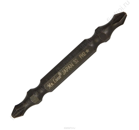 Бита Mr.Logo двусторонняя РH2хРH2х70мм (черная) фото в интернет-магазине Мегастроймаркет