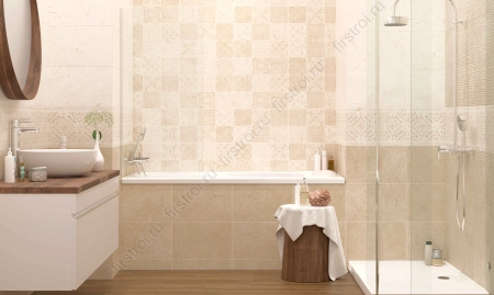 Плитка Creto  Eva vanilla line бежевый 25х40 матовая фото в интернет-магазине Мегастроймаркет