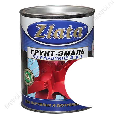 Краска грунт эмаль по ржавчине белая Zlata 1.6кг фото в интернет-магазине Мегастроймаркет