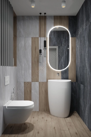 Керамогранит Creto  Space Stone серый 19.8x119.8 матовый фото в интернет-магазине Мегастроймаркет