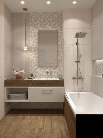 Плитка Creto  Lorenzo geometrya бежевый 25х40 матовая фото в интернет-магазине Мегастроймаркет