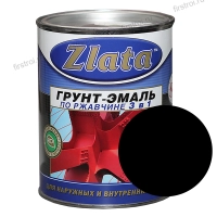Краска грунт эмаль по ржавчине черная Zlata 1.6кг фото в интернет-магазине Мегастроймаркет