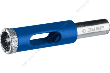 Сверло алмазное трубчатое по кафелю и стеклу 10мм зерно Р60, ЗУБР Профессионал 29850-10 (29850-10) фото в интернет-магазине Мегастроймаркет