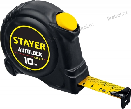 STAYER АutoLock 10мx25мм рулетка с автостопом (2-34126-10-25)