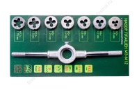 Набор плашек 8 пр : (М3- М12) + 1 плашкодержатель фото в интернет-магазине Мегастроймаркет