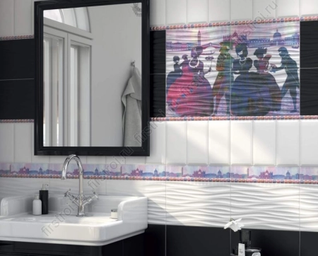Плитка Kerama Marazzi  Карнавал в Венеции белый волна 20х30 матовая фото в интернет-магазине Мегастроймаркет