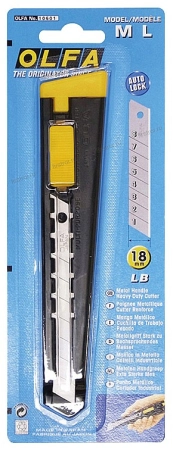 Нож OLFA металлический с выдвижным лезвием автофиксатор 18мм (OL-ML)