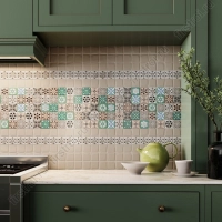 Вставка Kerama Marazzi Анвер 2 серый 4.85х4.85 глянцевый фото в интернет-магазине Мегастроймаркет