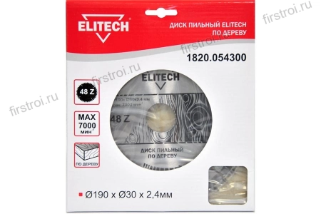 Диск пильный ELITECH 255x32/30мм 48Т