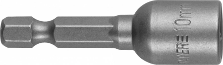 Бита STAYER "PROFI" с торцовой головкой, Нат-драйвер, магнитная, тип хвостовика - E 1/4", длина 48 мм, 10мм, 1шт (26390-10)