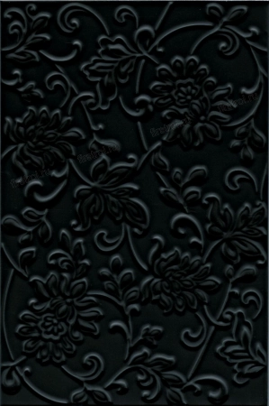 Плитка Kerama Marazzi  Аджанта цветы черный 20х30 матовая