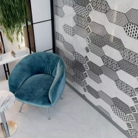 Декор Kerama Marazzi  Келуш 3 черно-белый 14х34 глянцевый фото в интернет-магазине Мегастроймаркет