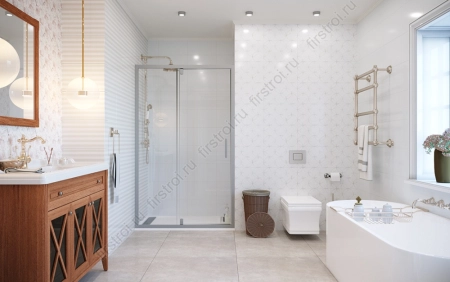 Плитка Creto  Poluna white 25х40 матовая фото в интернет-магазине Мегастроймаркет