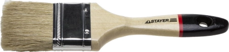 Кисть плоская STAYER UNIVERSAL-EURO светлая натуральная щетина, деревянная ручка, 63мм (0102-063)