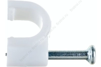 Скоба-держатель круглая СД-К 5мм 50шт с оцинкованным гвоздем ЗУБР Профессионал (45111-05) фото в интернет-магазине Мегастроймаркет