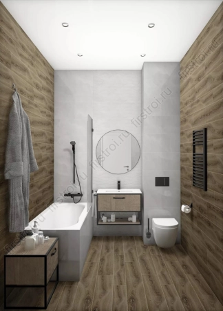 Керамогранит Creto  Skogen коричневый 15х90 матовый фото в интернет-магазине Мегастроймаркет