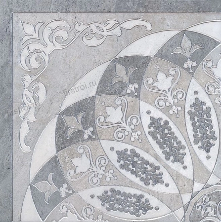 Декор Kerama Marazzi  Монтаньоне серый лаппатированный 1/4 розона 40.2х40.2 глянцевый