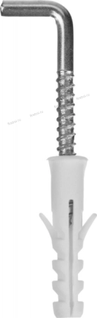 Дюбель распорный полипропиленовый тип "ЕВРО" в комплекте с шурупом-крюком 6х30/4х45мм (8шт) ЗУБР (30676-06-30)
