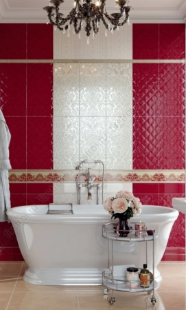 Бордюр Kerama Marazzi  Даниэли красный 14.5х30 глянцевый фото в интернет-магазине Мегастроймаркет