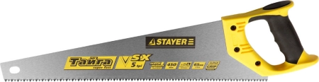 Ножовка STAYER MASTER ТАЙГА по дереву пластиковая ручка прямой крупный зуб 5 (5) 450 (15050-45_z01)