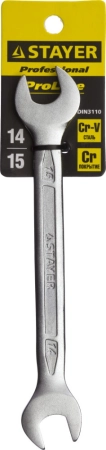 Рожковый гаечный ключ 14x15мм STAYER (27035-14-15)