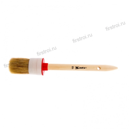 Кисть круглая №10, 40 мм натуральная щетина, деревянная ручка Matrix (82080)