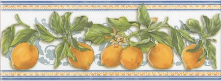 Декор Kerama Marazzi  Сорренто Лимоны 15х40 глянцевый
