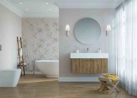 Вставка Creto Mono Jasmine silver 30х60 глянцевый фото в интернет-магазине Мегастроймаркет