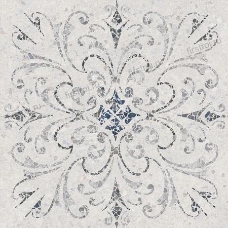 Керамогранит Kerama Marazzi  Терраццо серый светлый декорированный обрезной 60х60 матовый