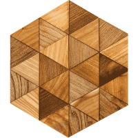 Мозаика деревянная Треугольник комбинированное дерево 327х284х6 мм
