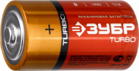 Щелочная батарейка 1.5 В, тип D, 2шт ЗУБР Turbo (59217-2C)