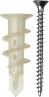 Дюбель нейлоновый тип Дрива со сверлом, для гипсокартона с оцинкованным саморезом 33мм, 4шт ЗУБР, (4-301266)
