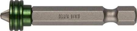 Биты ЕХPERT с магнитным держателем-ограничителем KRAFTOOL 26128-2-50-1, тип хвостовика E 1/4", PH2, 50 мм, 1 шт. в блистере (26128-2-50-1)