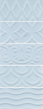 Плитка Kerama Marazzi  Авеллино голубой структура mix 7.4х15 глянцевая